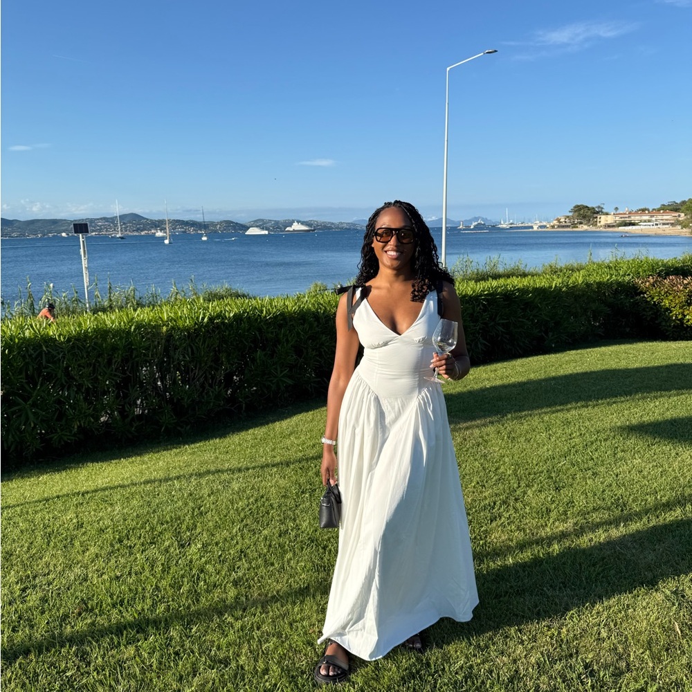 Showpo Elegant White Maxi Dress with Bow Detail